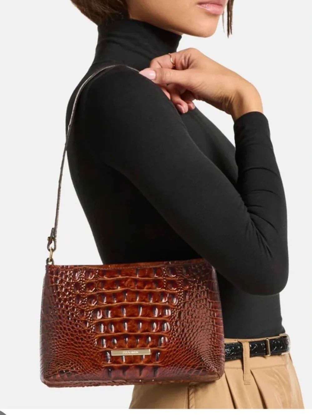 NWT Brahmin Red Dragon Lorelai - Croc-Embossed Mini Top-Handle Bag